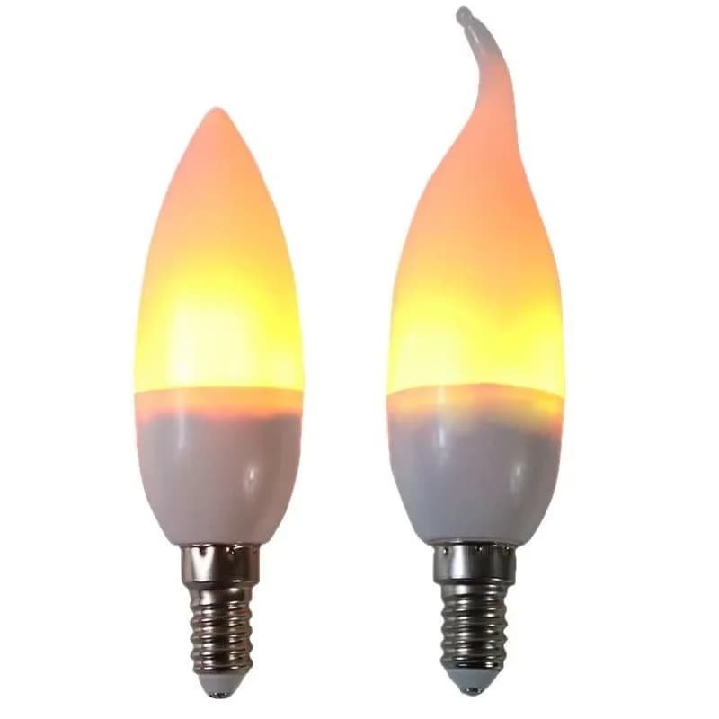 E14 E27 LED крушка с ефект на пламък и сензор за гравитация, 3 режима