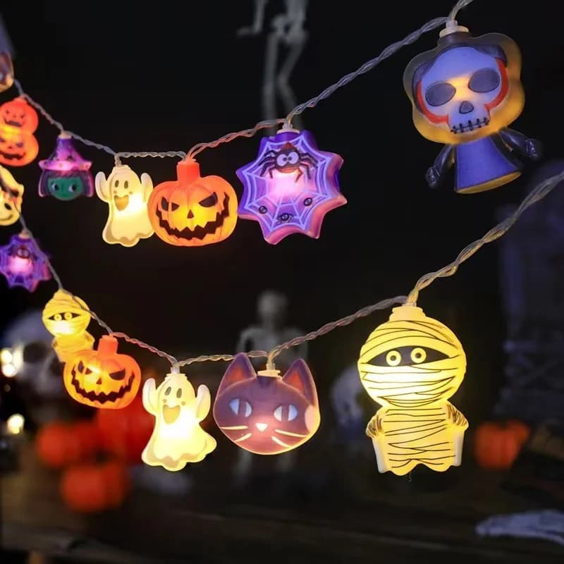 LED гирлянд за Хелоуин с тикви и духове