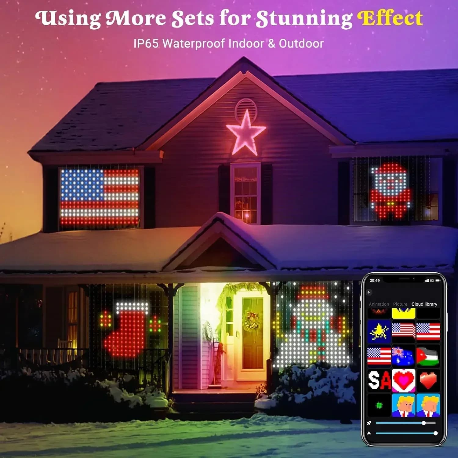 800 LED RGB умни завеси с управление чрез приложение